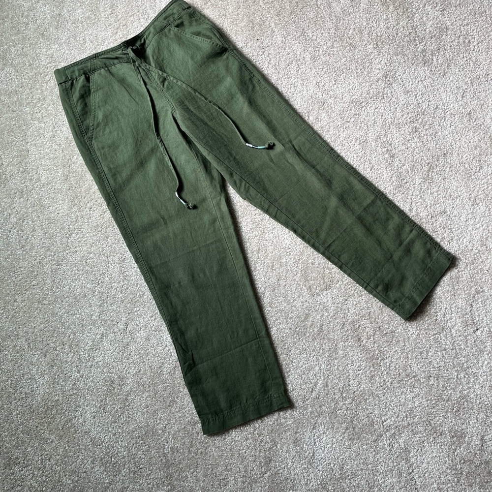 J. Crew Women’s Green Linen Seaside Pants Size XS NWT